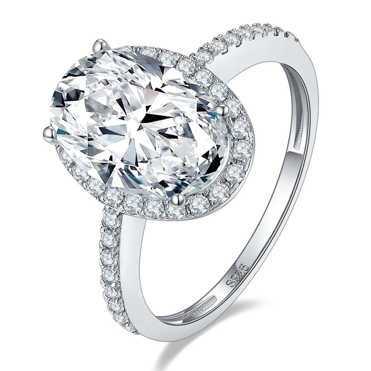 Felistly Jewelry: engagement rings for women| 2025 New Oval 5ct Full Moissanite Ring in Sterling Silver 18K Gold Plated - elongated cushion cut with wedding band