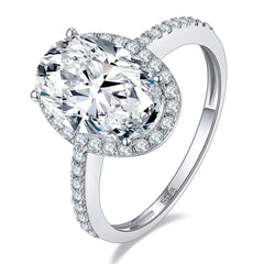Felistly Jewelry: engagement rings for women| 2025 New Oval 5ct Full Moissanite Ring in Sterling Silver 18K Gold Plated - elongated cushion cut with wedding band