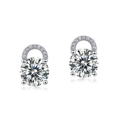 3ct Moissanite & Colored Gem Stud Earrings - 925 Silver Premium Everyday Jewelry
