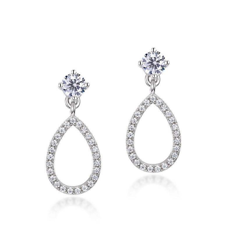 Pear-Cut Moissanite Drop Earrings - 925 Silver Dainty Jewelry for Women