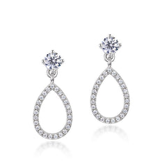 Pear-Cut Moissanite Drop Earrings - 925 Silver Dainty Jewelry for Women