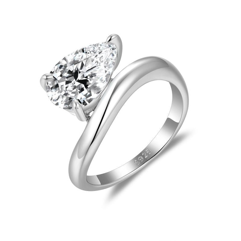 Felistly Jewelry: Unique Design Bestseller 3ct (7x11mm) Moissanite S925 Silver 18k Gold Plated Ring for Women