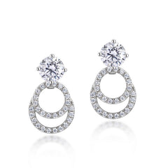 1ct Moissanite Double Hoop Earrings - 925 Silver Face-Framing Jewelry for Women