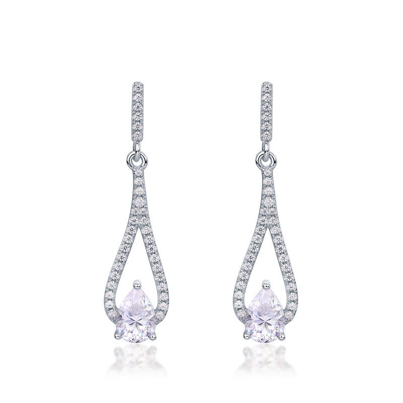 1.4ct Viral Moissanite Drop Earrings – 925 Silver Minimalist Statement Jewelry for Women