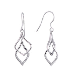 S925 Sterling Silver Hollow Geometric Diamond Earrings – Dangle & Ear Cuff Jewelry for Women