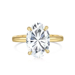 Felistly Jewelry: 3 Carat Classic Pigeon Egg Moissanite 925 Silver Platinum-Plated Engagement Ring