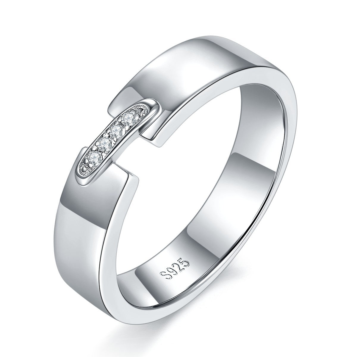 His & Hers Moissanite Wedding Rings – Platinum Over Sterling Silver Minimalist Bands