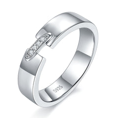 His & Hers Moissanite Wedding Rings – Platinum Over Sterling Silver Minimalist Bands