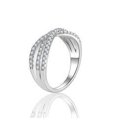 wedding bands for women moissanite| Viral 0.5ct D Moissanite Ring - Rhodium Cross Openwork Design for Women