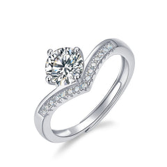 engagement rings for women | Royal 1ct Moissanite Crown Ring - Platinum Plated 925 Silver Statement Piece | moissanite vintage rings