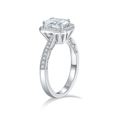 moissanite emerald cut ring 1.25ct D Color Moissanite Ring – Platinum-Plated 925 Silver | engagement rings for women