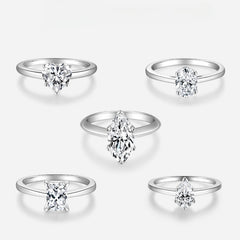 Felistly Jewelry: Classic & Elegant 1ct Moissanite Engagement Ring for Women - Oval, Heart, Radiant & Marquise Cut (Dainty Solitaire Design)