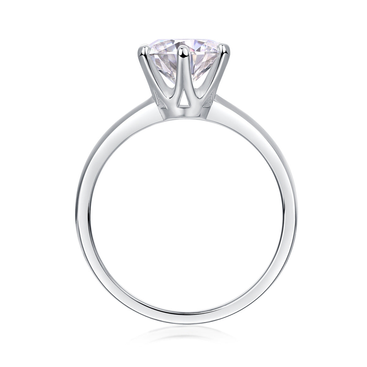 3ct Classic 6-Prong Moissanite Solitaire Ring - Platinum Plated 925 Silver | vintage inspired moissanite engagement rings