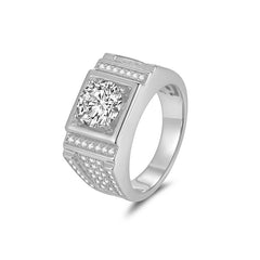 3-Carat Full Pavé Square Cut Ring - Dazzling Starry Sparkle for Trendsetters