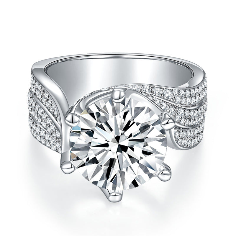Felistly Jewelry: engagement rings for women New Cross-Shaped 2-Carat Moissanite Men's Ring - Sterling Silver Gold Plated (Tarnish-Resistant) Adjustable Ring
