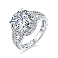 Felistly Jewelry: 5CT Premium Forever One Moissanite Solitaire Ring - Platinum Over Sterling Silver Bridal Jewelry