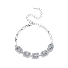 4ct Radiant Cut Moissanite Tennis Bracelet - 925 Silver Icy Hip-Hop Bling for Women