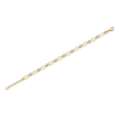 Felistly Jewelry: Gold Paperclip Chain Bracelet - 925 Silver Moissanite Women's Jewelry (Hypoallergenic)