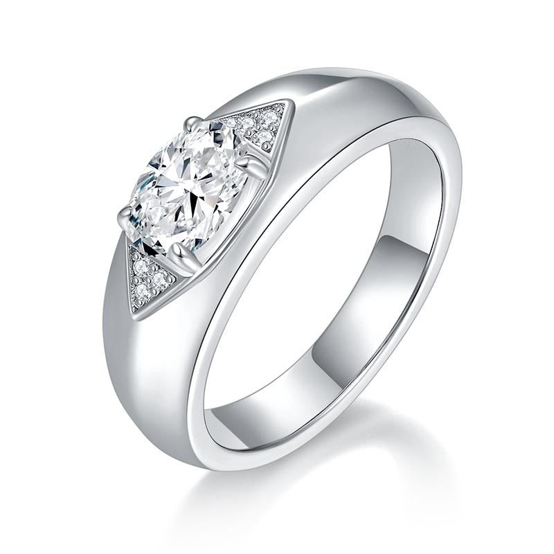 engagement rings for women 5*7mm Oval Moissanite Ring – 1ct D Color 925 Silver Unisex Jewelry, Perfect Valentine’s Gift | moissanite vintage rings