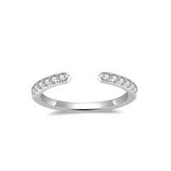 Versatile Stackable Open Ring - S925 Silver Plated 18K Gold with Moissanite Row Ring for Women