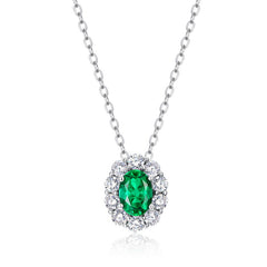 Delicate Pear-Cut Lab Gem Pendant Necklace – 925 Silver Collarbone Chain for Women