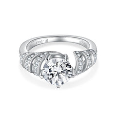 engagement rings for women | 1.5ct D Color Moissanite Engagement Ring – Rhodium-Plated 925 Silver | moissanite vintage rings