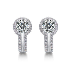 Women's 4-Prong Moissanite Stud Earrings - 925 Silver Minimalist Everyday Jewelry