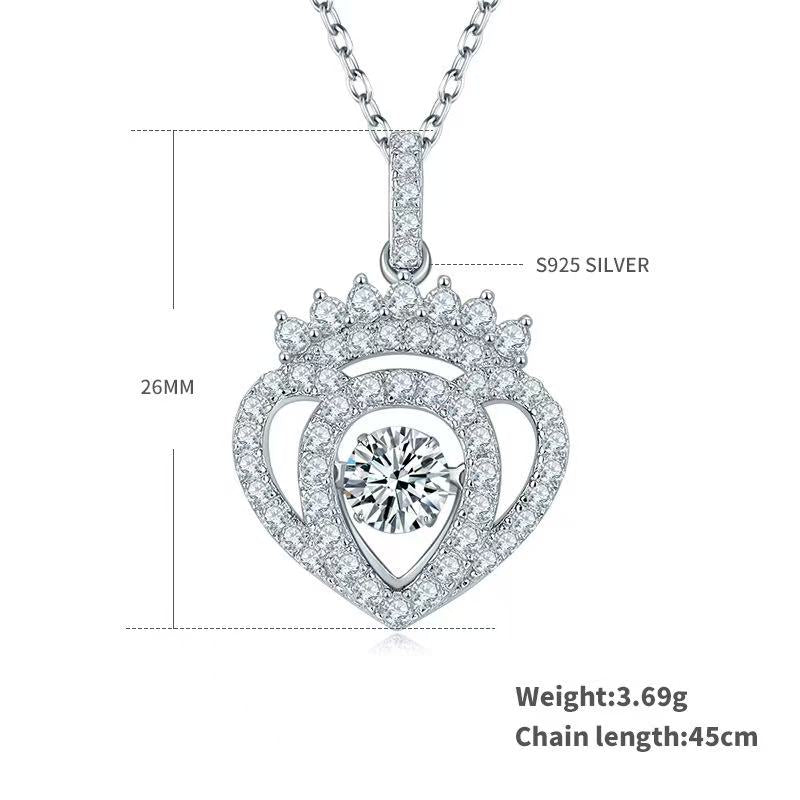 Felistly Jewelry Lively Hearts Series: Exquisite Moissanite Choker Necklace for Women