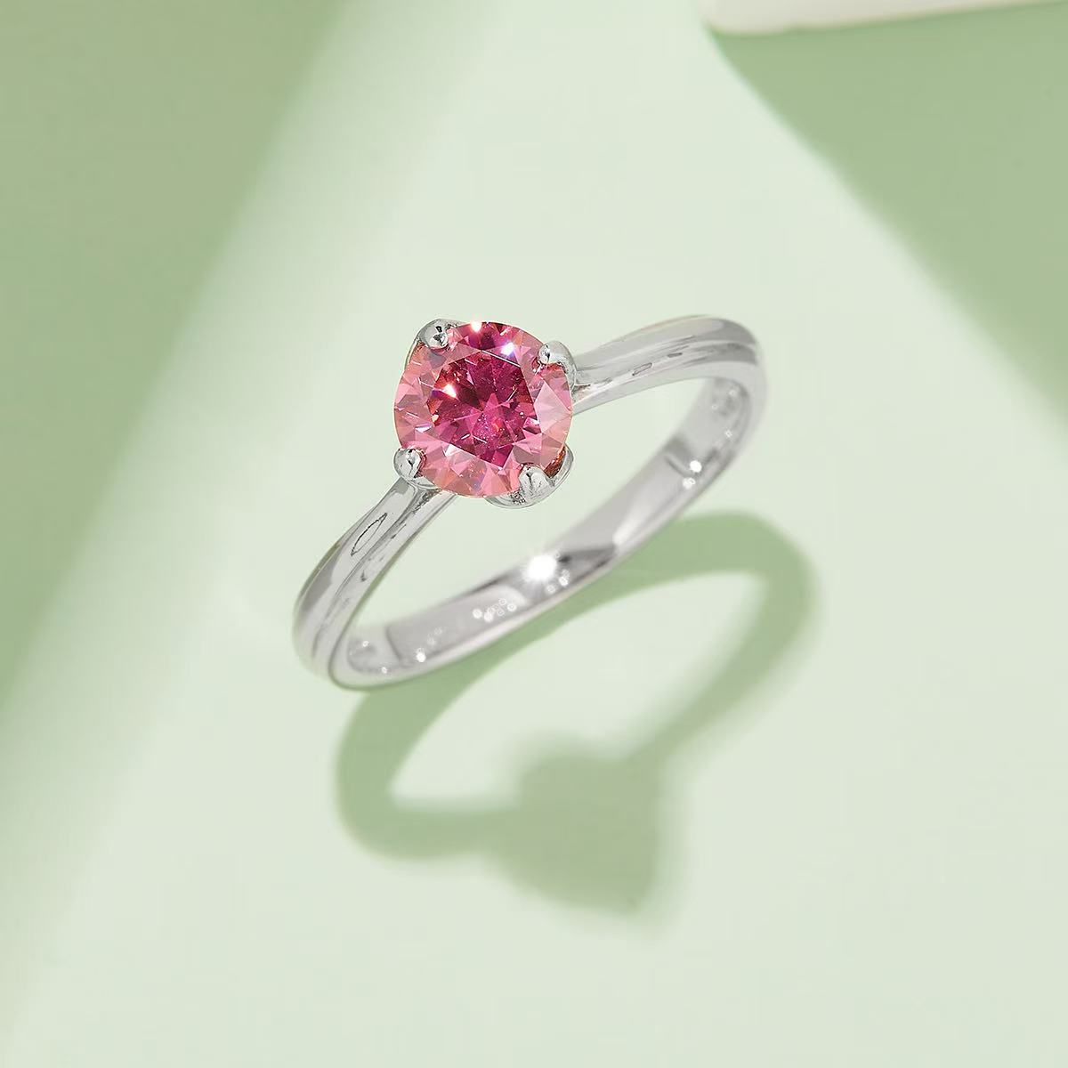 engagement rings for women| Lotus Collection: 1ct D Color Moissanite Ring - Rhodium Plated 925 Silver|moissanite vintage rings