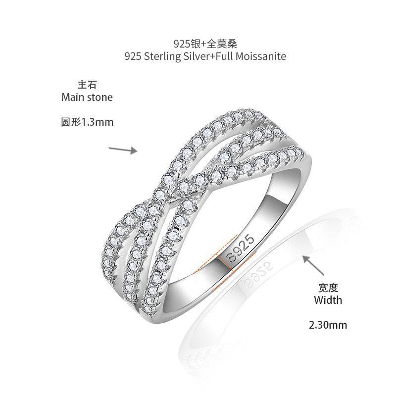 wedding bands for women moissanite| Viral 0.5ct D Moissanite Ring - Rhodium Cross Openwork Design for Women