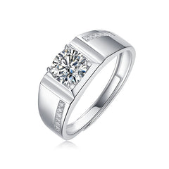Felistly Jewelry: Men gents ring 3ct Moissanite Men's Ring S925 Sterling Silver Minimalist Fashion Wedding Band, Gift for Boyfriend/Husband/Father's Day