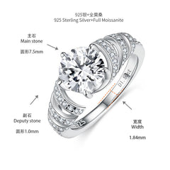 engagement rings for women | 1.5ct D Color Moissanite Engagement Ring – Rhodium-Plated 925 Silver | moissanite vintage rings