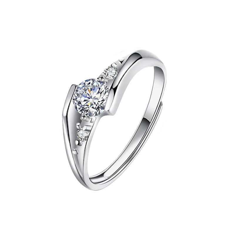 His & Hers Moissanite Rings - Eternal Vows Matching Set in Rhodium-Plated Sterling Silver