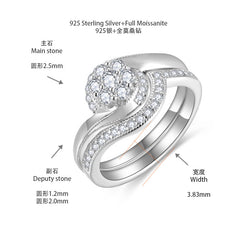 Antique-Inspired Snowflake Moissanite Ring – Platinum Over Sterling Silver