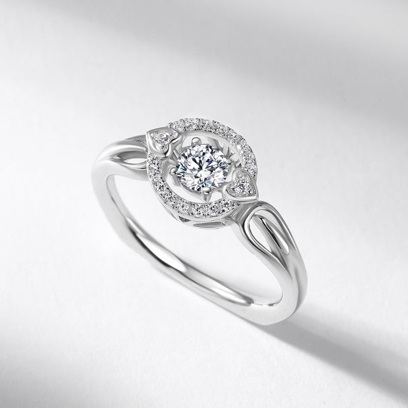 engagement rings for women | Heartthrob Collection: Platinum-Plated 925 Silver Moissanite Ring