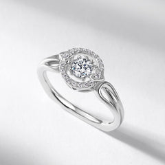 engagement rings for women | Heartthrob Collection: Platinum-Plated 925 Silver Moissanite Ring