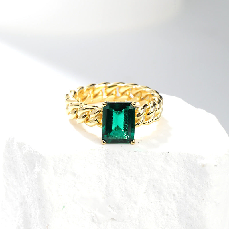 Felistly Jewelry: 3 carat moissanite emerald cut ring | 18K Gold Plated Sterling Silver | Ethical Contemporary Jewelry|engagement rings for women