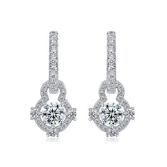 2-in-1 Moissanite Earrings – 925 Silver Pavé Gemstone Jewelry for Women