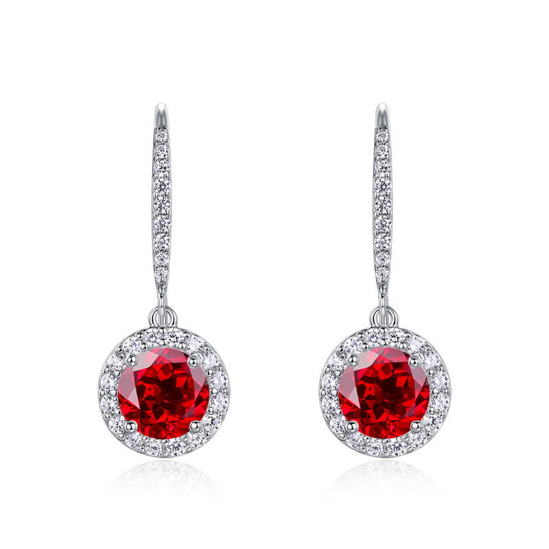 Pigeon Blood Red Lab Ruby Ear Hooks – 925 Silver Customizable Dangle Earrings