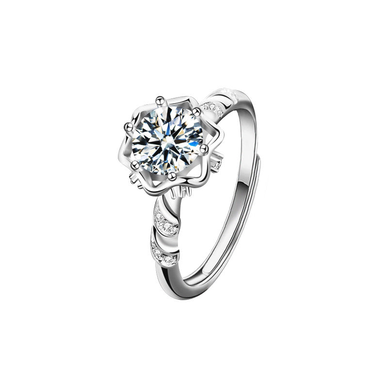 His & Hers Wedding Bands – 1ct Moissanite 925 Silver Platinum-Plated Rings