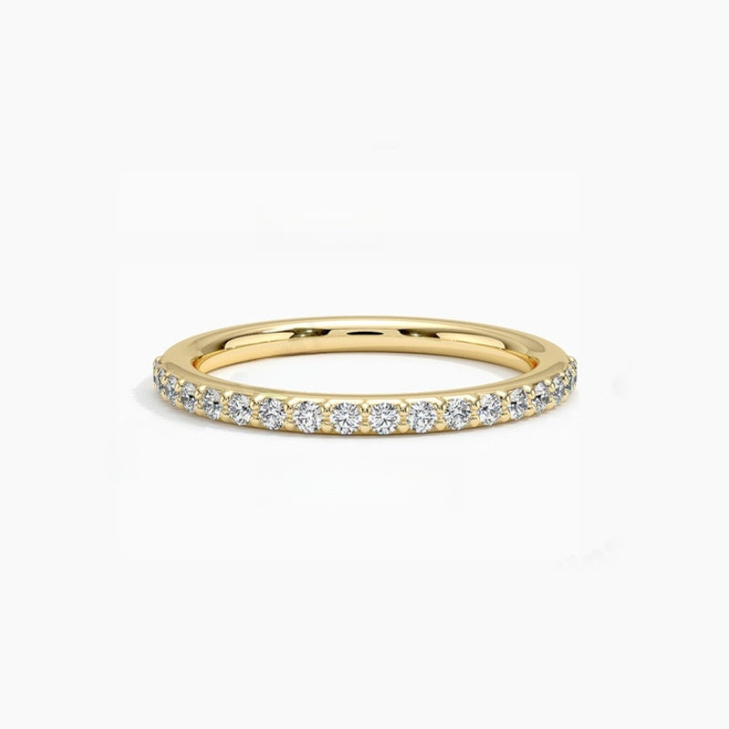 Felistly Jewelry:French Holiday Collection - Stackable S925 Gold Plated Moissanite Rings (Dainty Unisex Set)