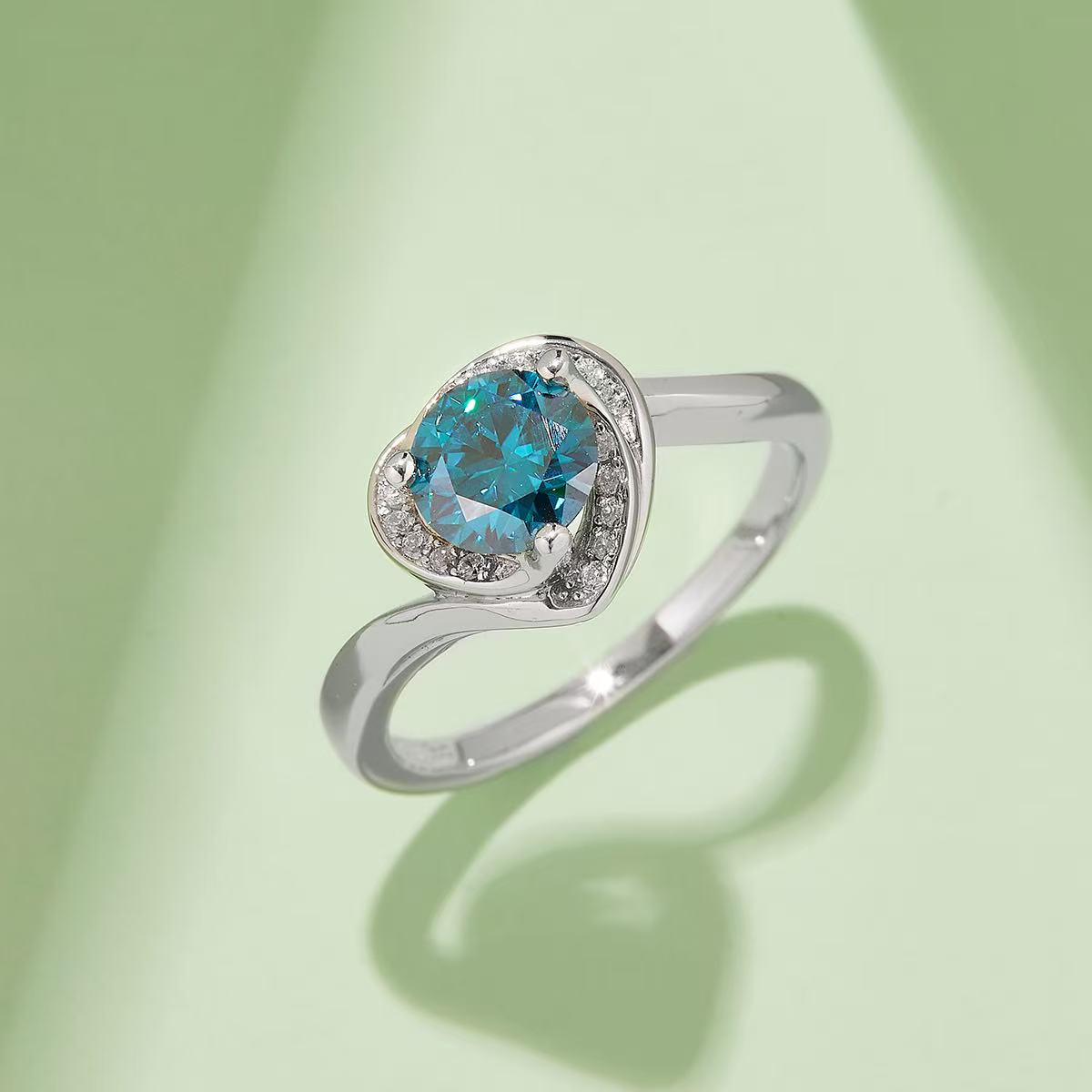 1ct D Color Moissanite Floral Ring - Rhodium-Plated Sterling Silver for Her | vintage inspired moissanite engagement rings