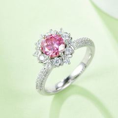 engagement rings for women 1-Carat D Color Moissanite 'Luanhua' Floral Ring for Women