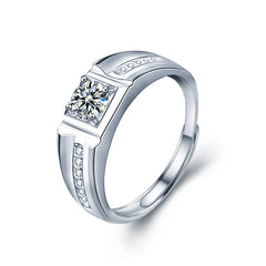 "His & Hers Moissanite Wedding Bands - Platinum Plated 925 Silver (Destined Love Collection)