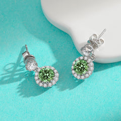 Full Pavé Moissanite Stud Earrings in S925 Sterling Silver – Classic Round Halo Setting (Perfect Gift for Her)