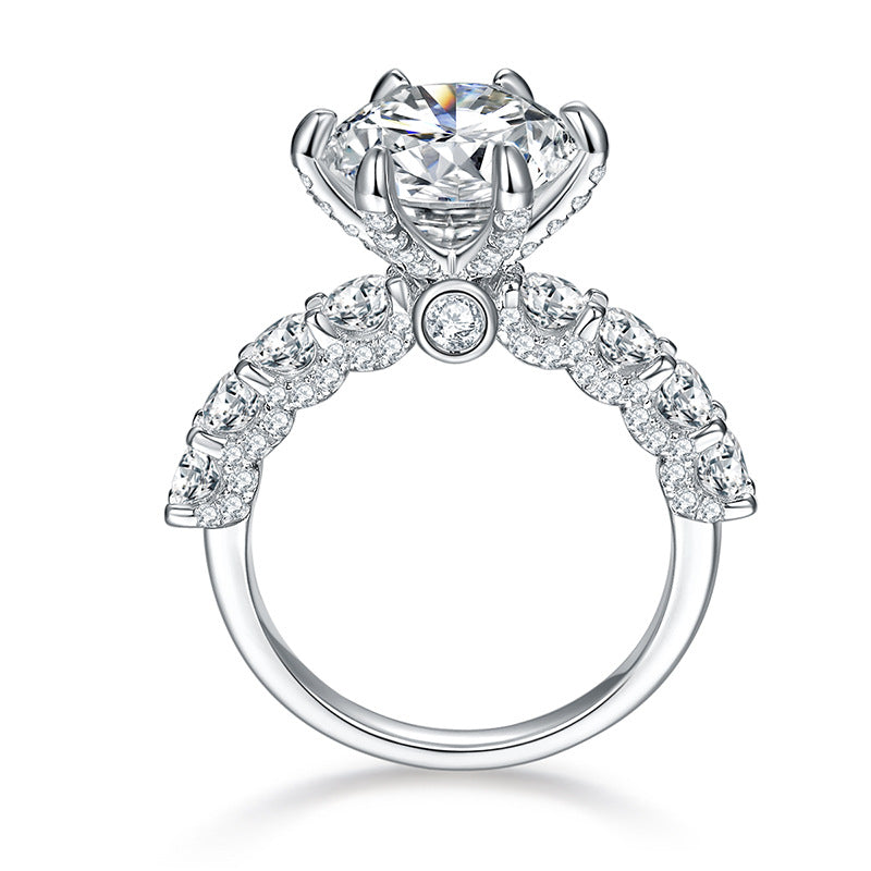 5ct Firework Moissanite Ring - Platinum Over Sterling Silver Engagement rings for women | moissanite vintage rings