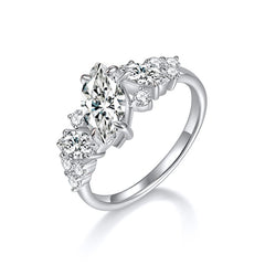 Felistly Jewelry: engagement rings for women| Bestselling Asymmetric Marquise 1ct Moissanite Ring in Sterling Silver 18K Rose Gold Plated - Trendy Women's Jewelry