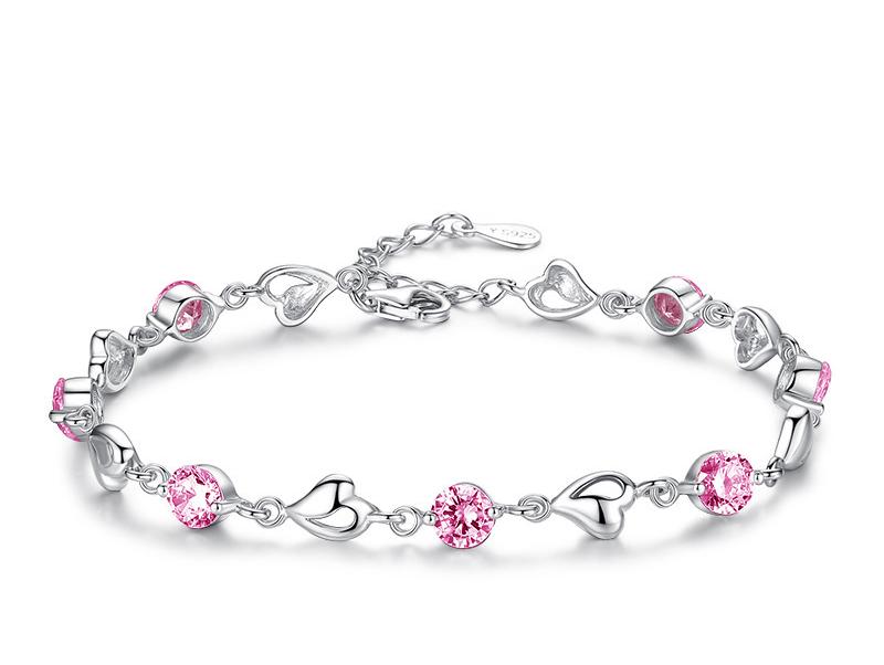Felistly Jewelry: Ocean Heart S925 Sterling Silver Bracelet for Women - Luxury Minimalist Heart-Shaped Diamond Accent Design