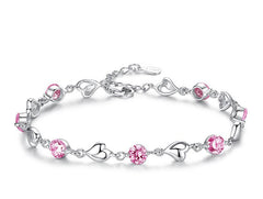 Felistly Jewelry: Ocean Heart S925 Sterling Silver Bracelet for Women - Luxury Minimalist Heart-Shaped Diamond Accent Design