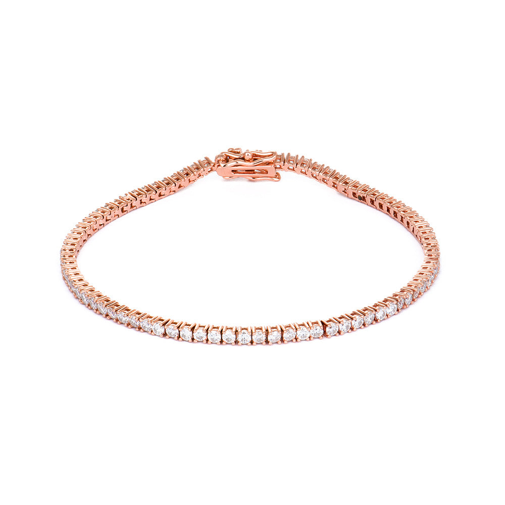 Felistly Jewelry 2-4mm Dainty Moissanite Tennis Bracelet for Women - Solid 925 Sterling Silver Full Circle Pavé Setting Delicate Jewelry